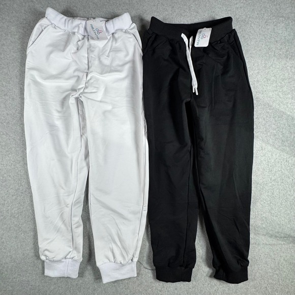Resinta Other - Resinta Sweatpants Kids 9-10Y Black White 2 Pack NWT Joggers Cotton Blend Active
